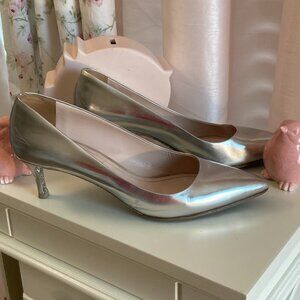 Miu Miu silver heels with glitter bottom, 38.5